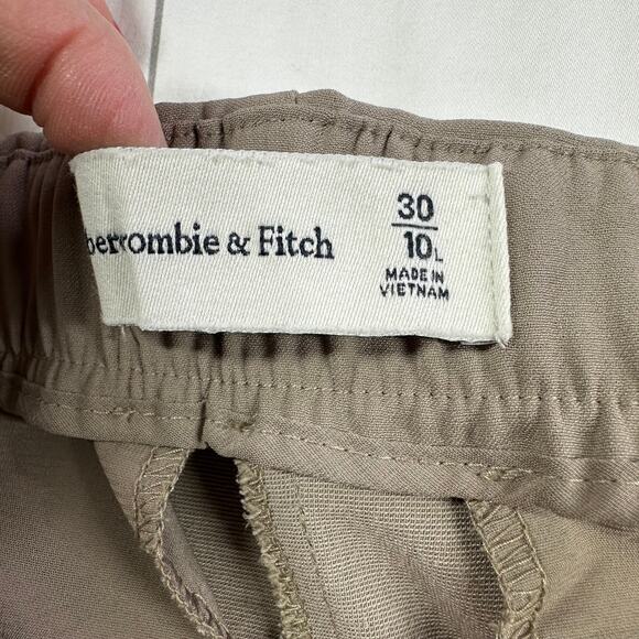 Abercrombie & Fitch Pants Womens 30 Long Tan Tailored Trouser High Rise Wide Leg - Picture 3 of 12